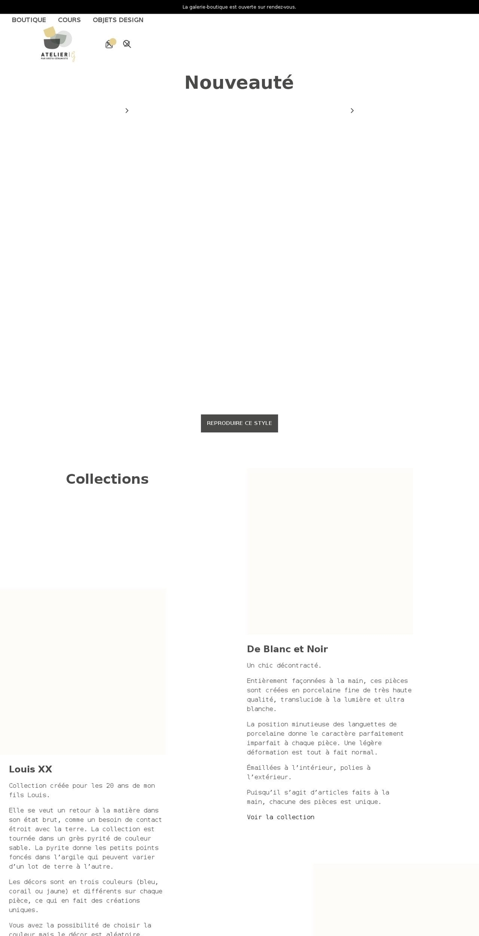 atelierg.ca shopify website screenshot