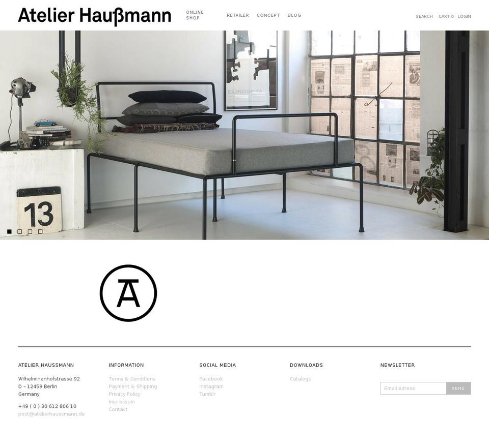 atelierhaussmann-shop.de shopify website screenshot