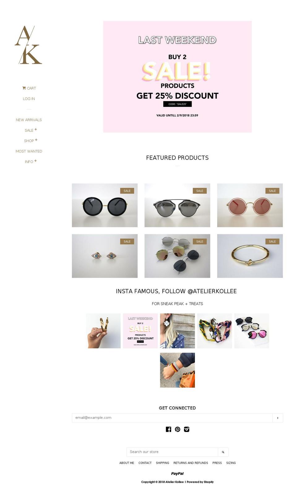 atelierkollee.com — Shopify storefront screenshot