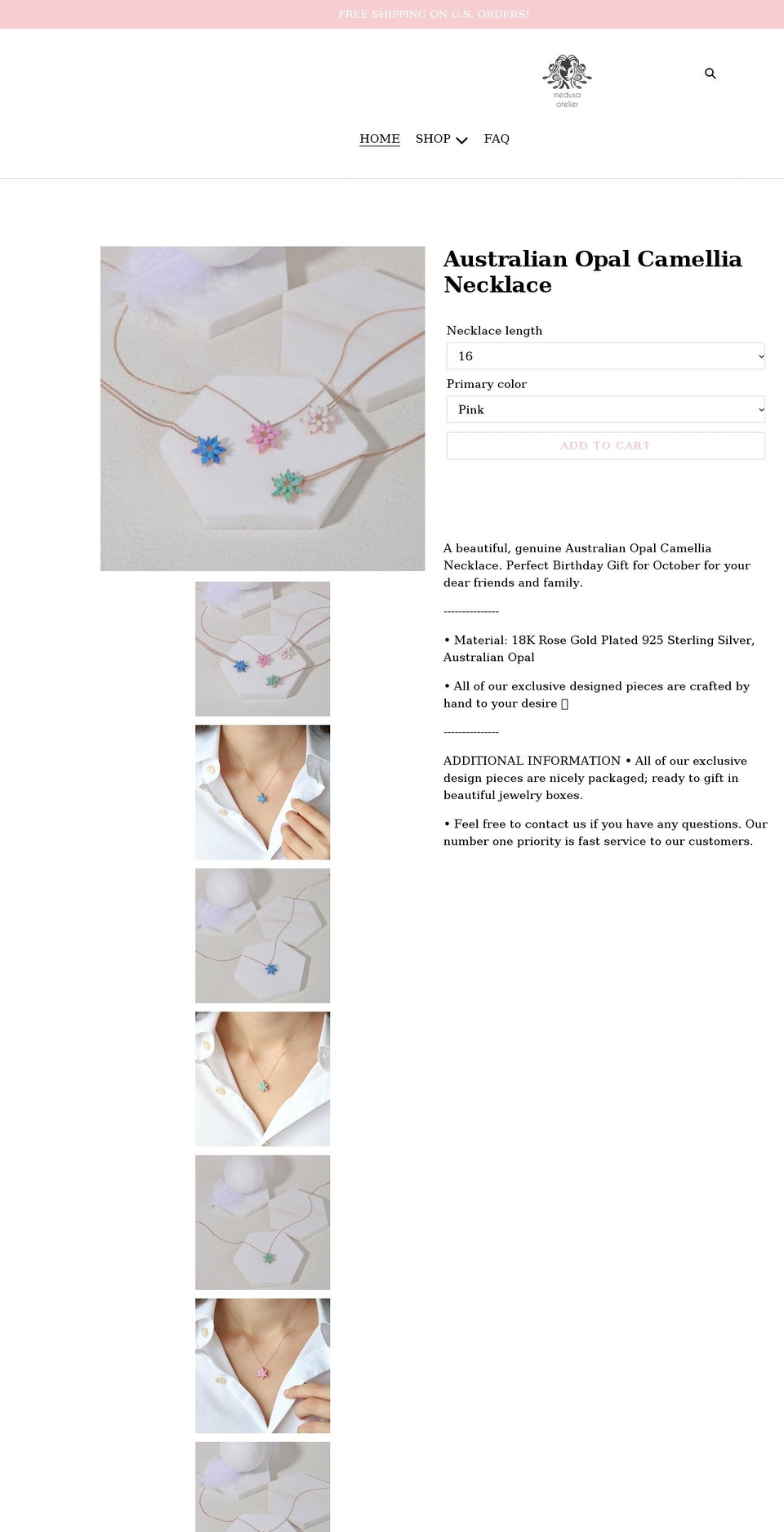 ateliermedusa.com shopify website screenshot