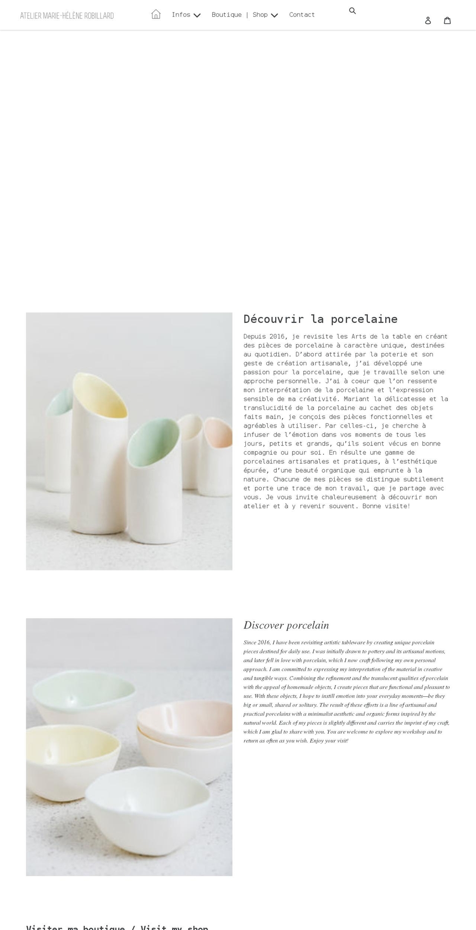 ateliermh.ca shopify website screenshot