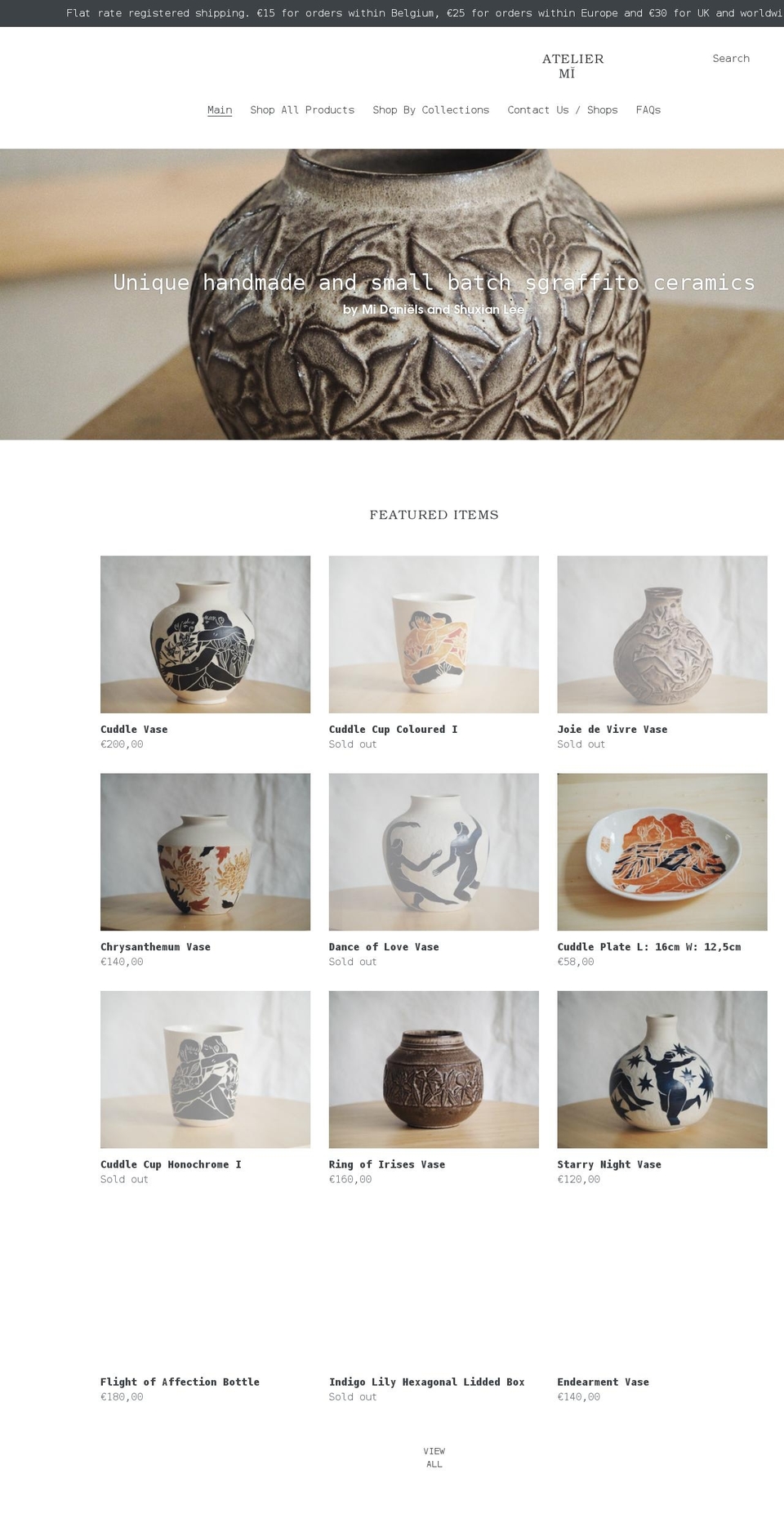 ateliermiceramics.com shopify website screenshot