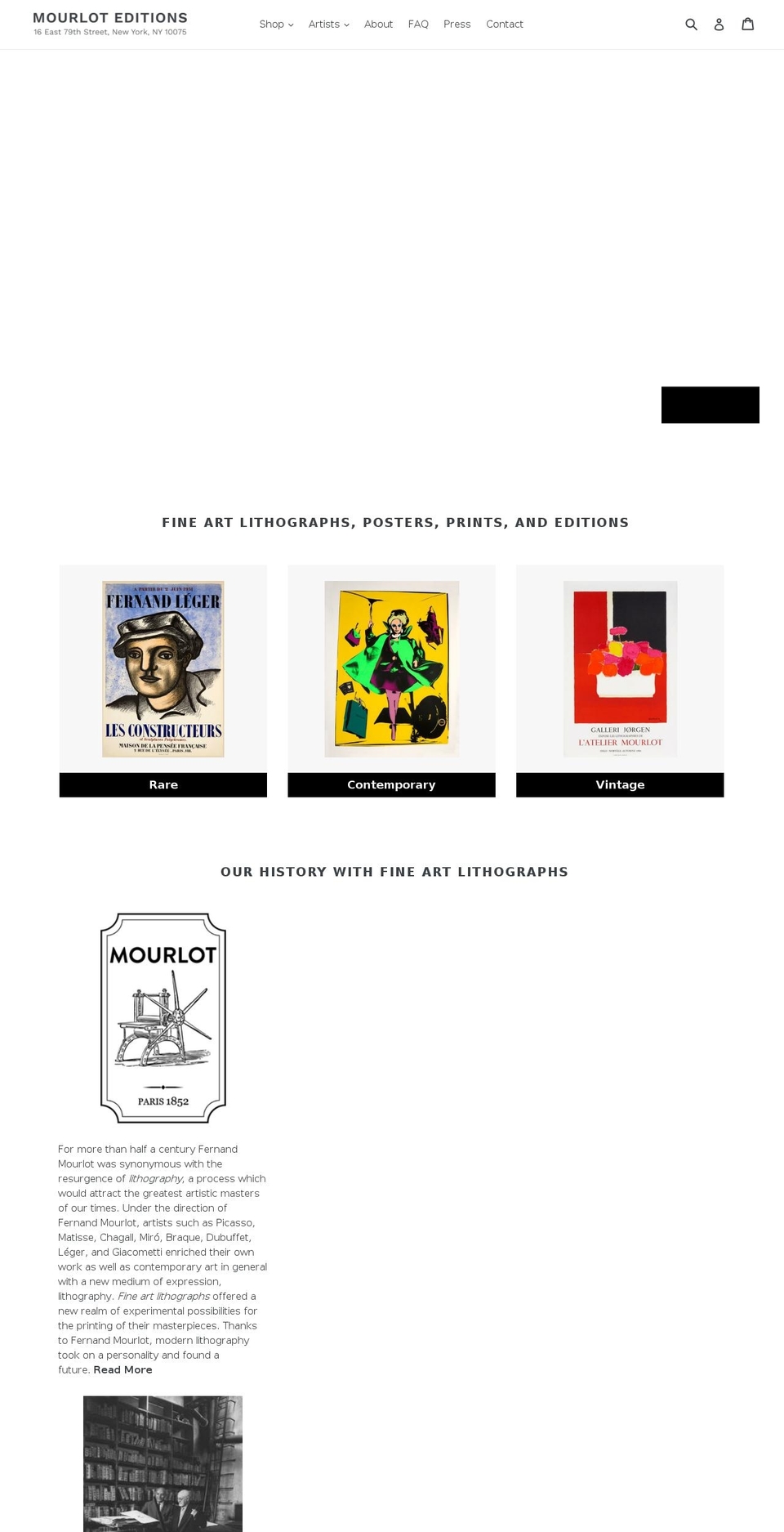 Mourlot Editions Shopify theme site example ateliermourlot.com