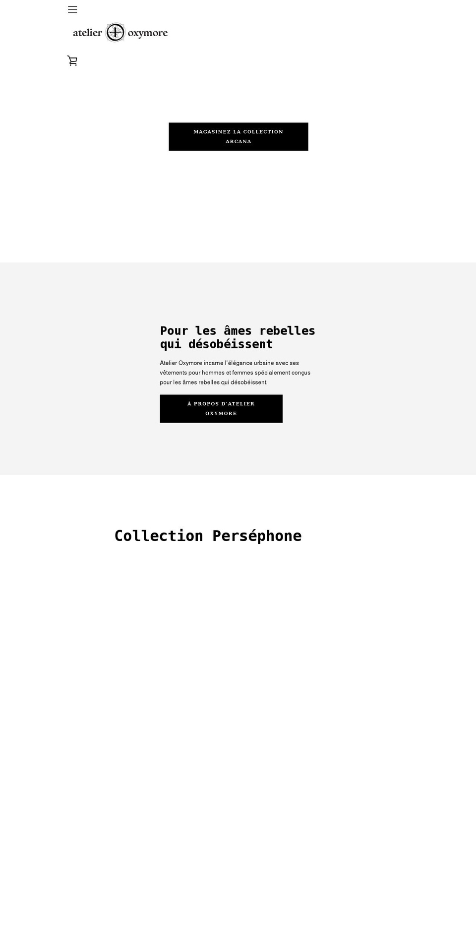 atelieroxymore.com shopify website screenshot