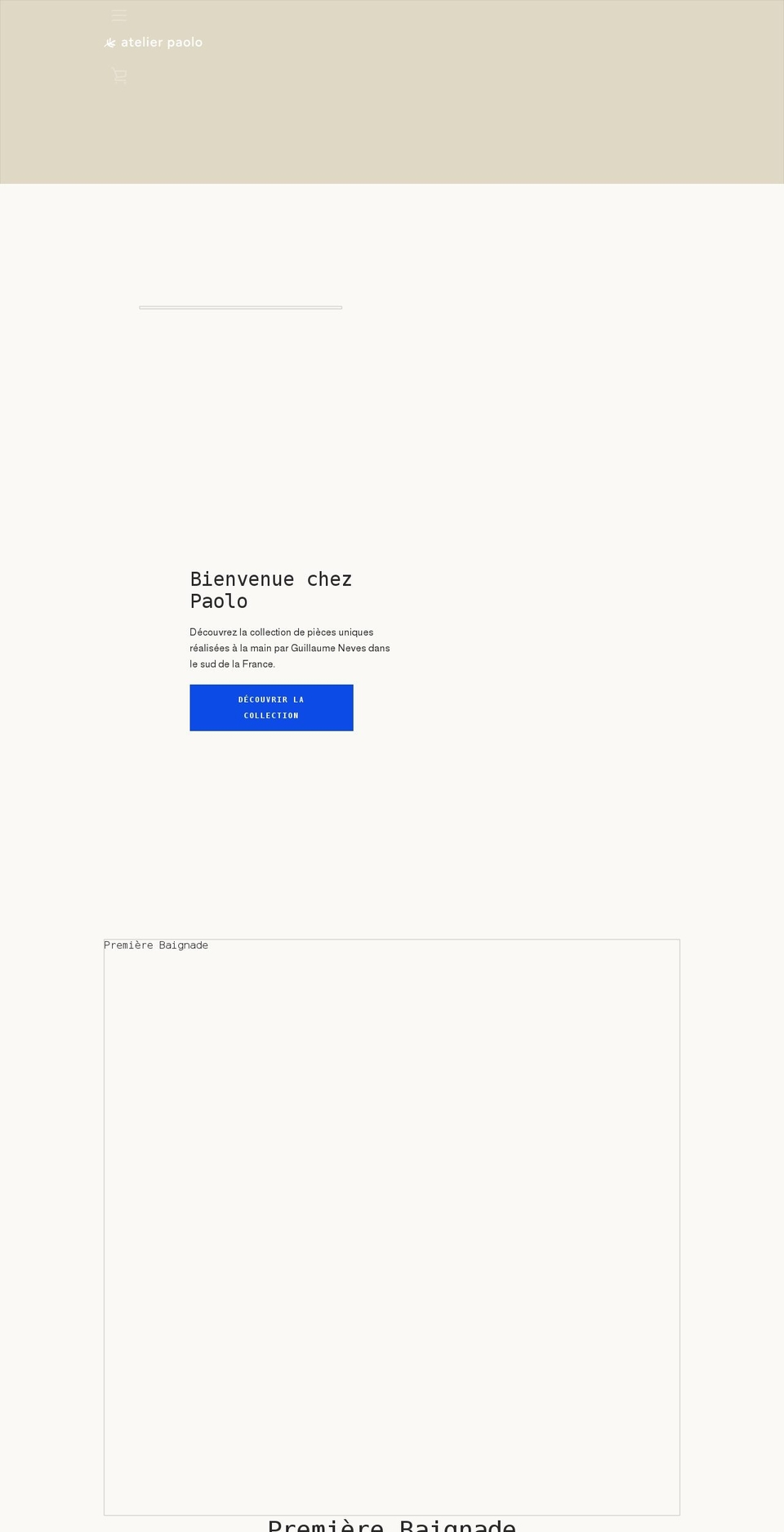 atelierpaolo.com shopify website screenshot