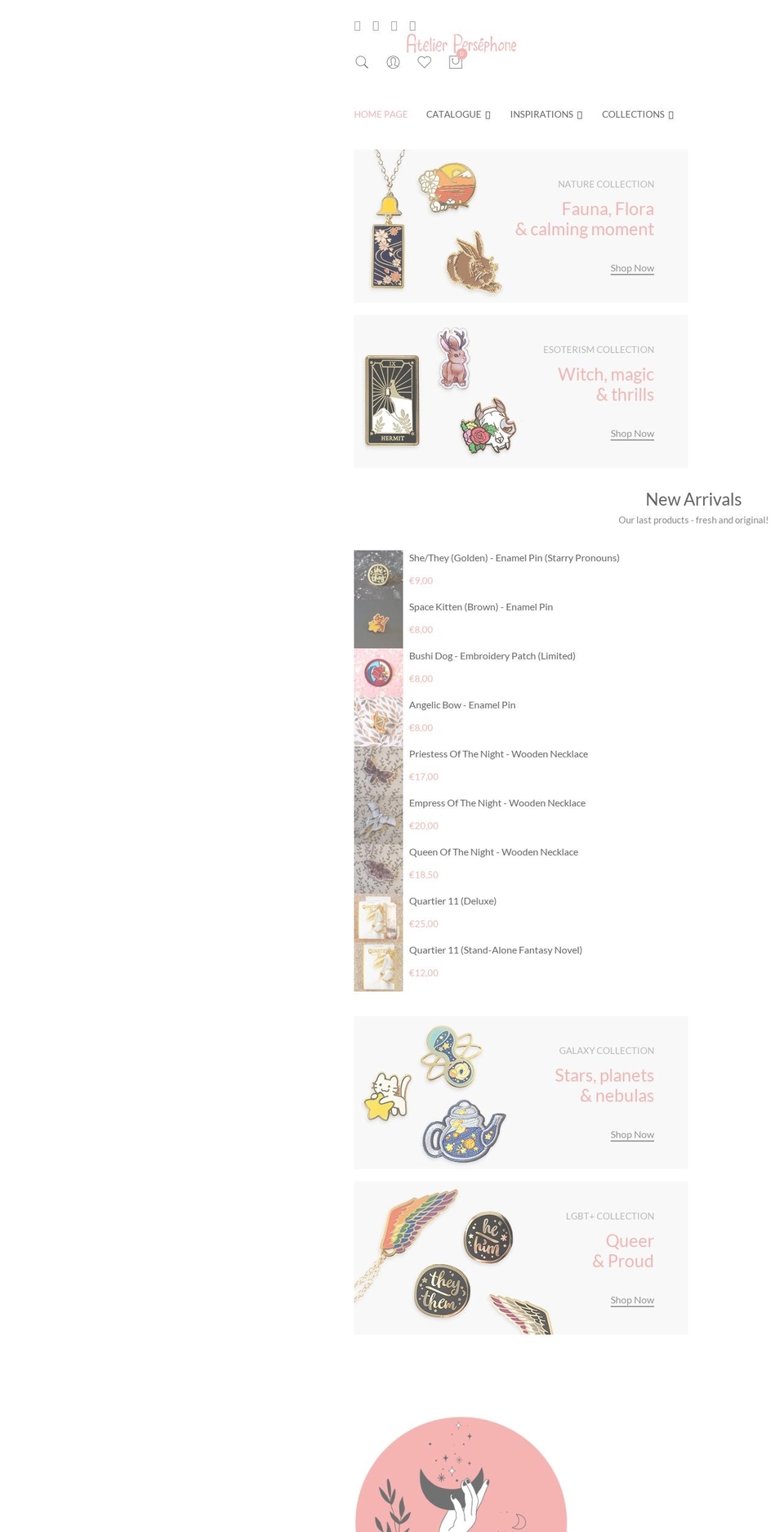 atelierpersephone.com shopify website screenshot