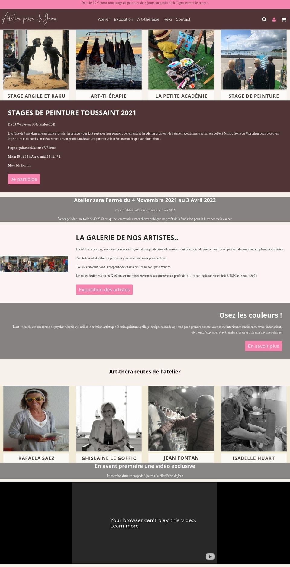 atelierprivedejean.com shopify website screenshot