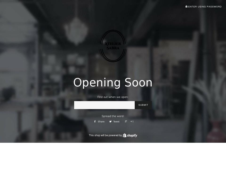 ateliersabra.com — Shopify storefront screenshot