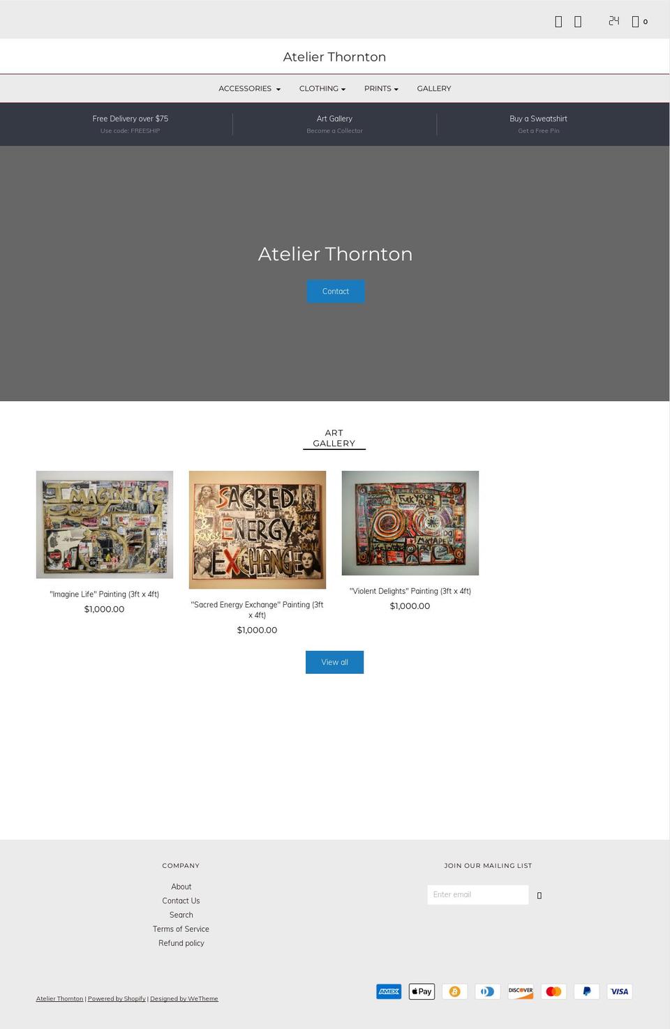 atelierthornton.com — Shopify storefront screenshot