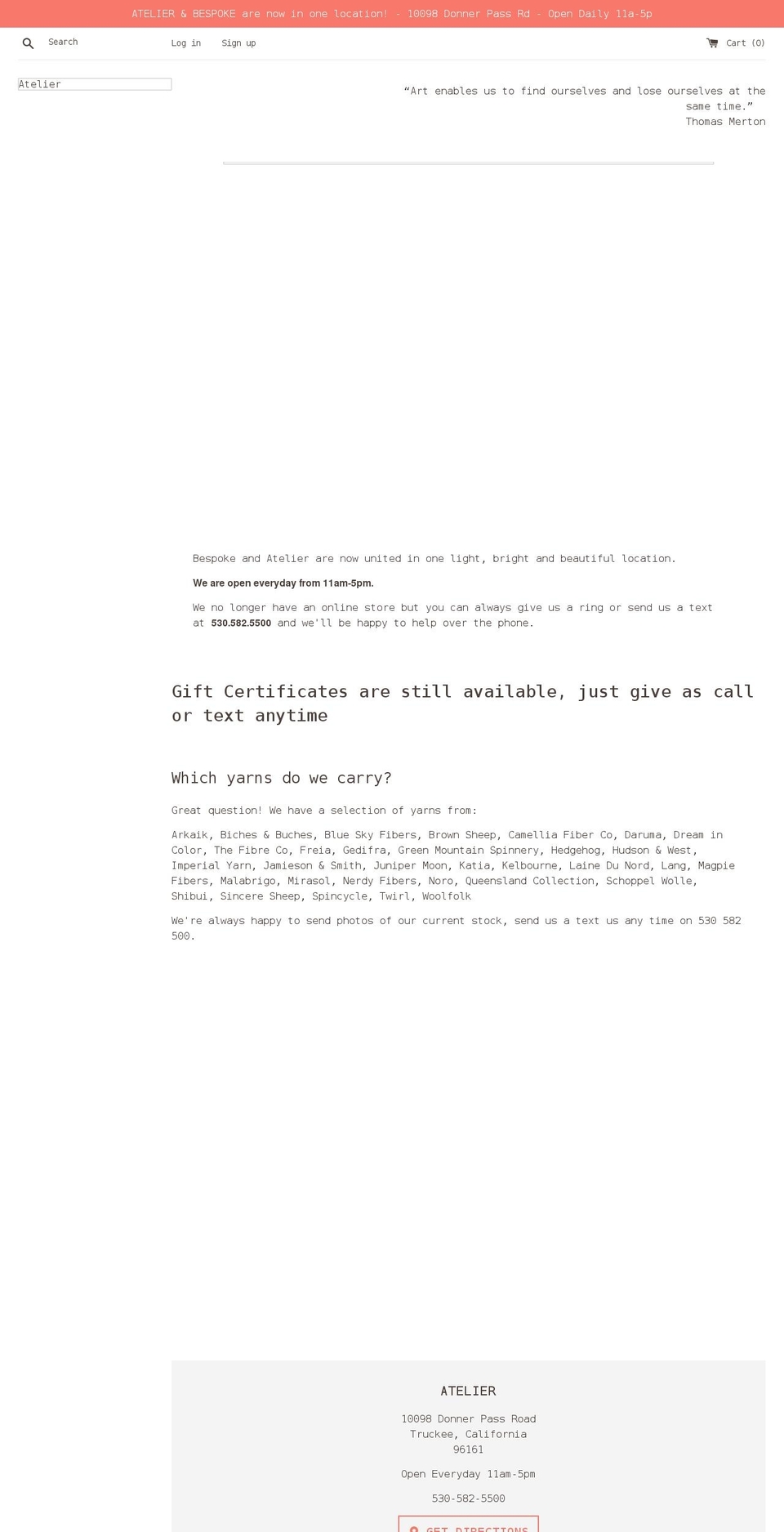 ateliertruckee.myshopify.com shopify website screenshot