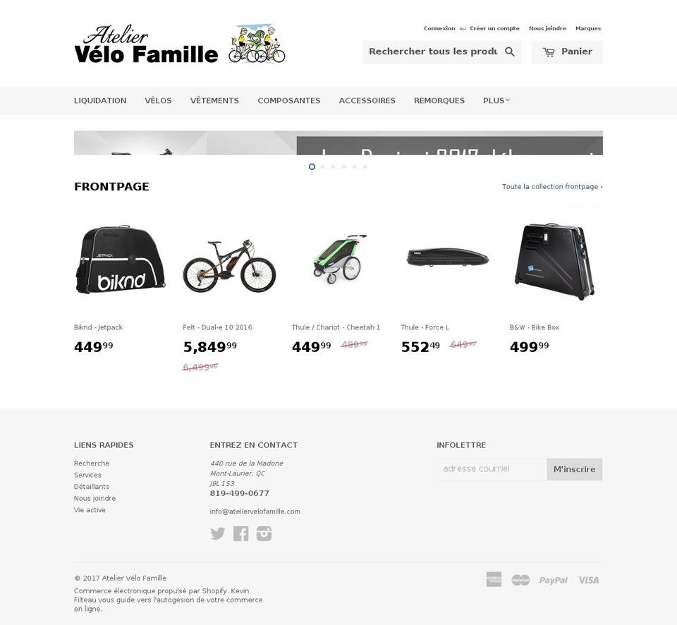 ateliervelofamille.com shopify website screenshot