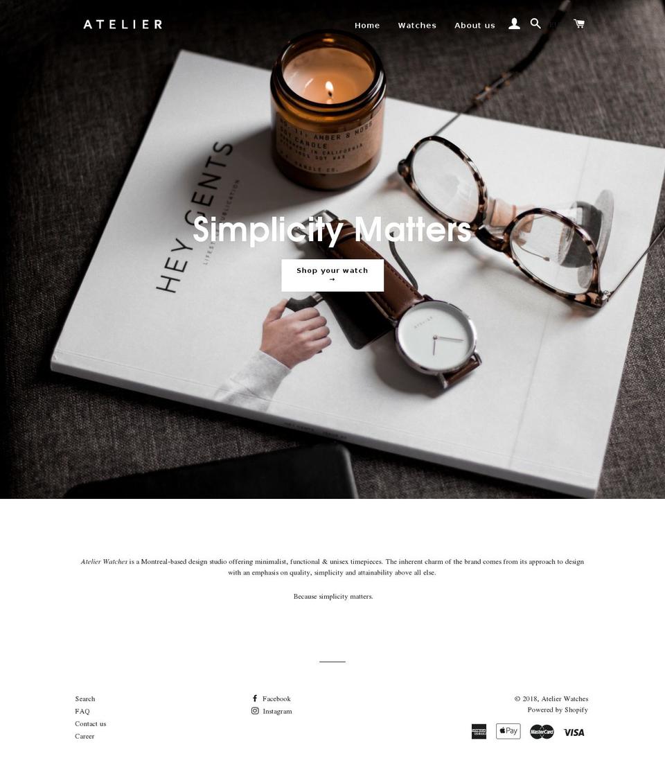 atelierwatches.com — Shopify storefront screenshot
