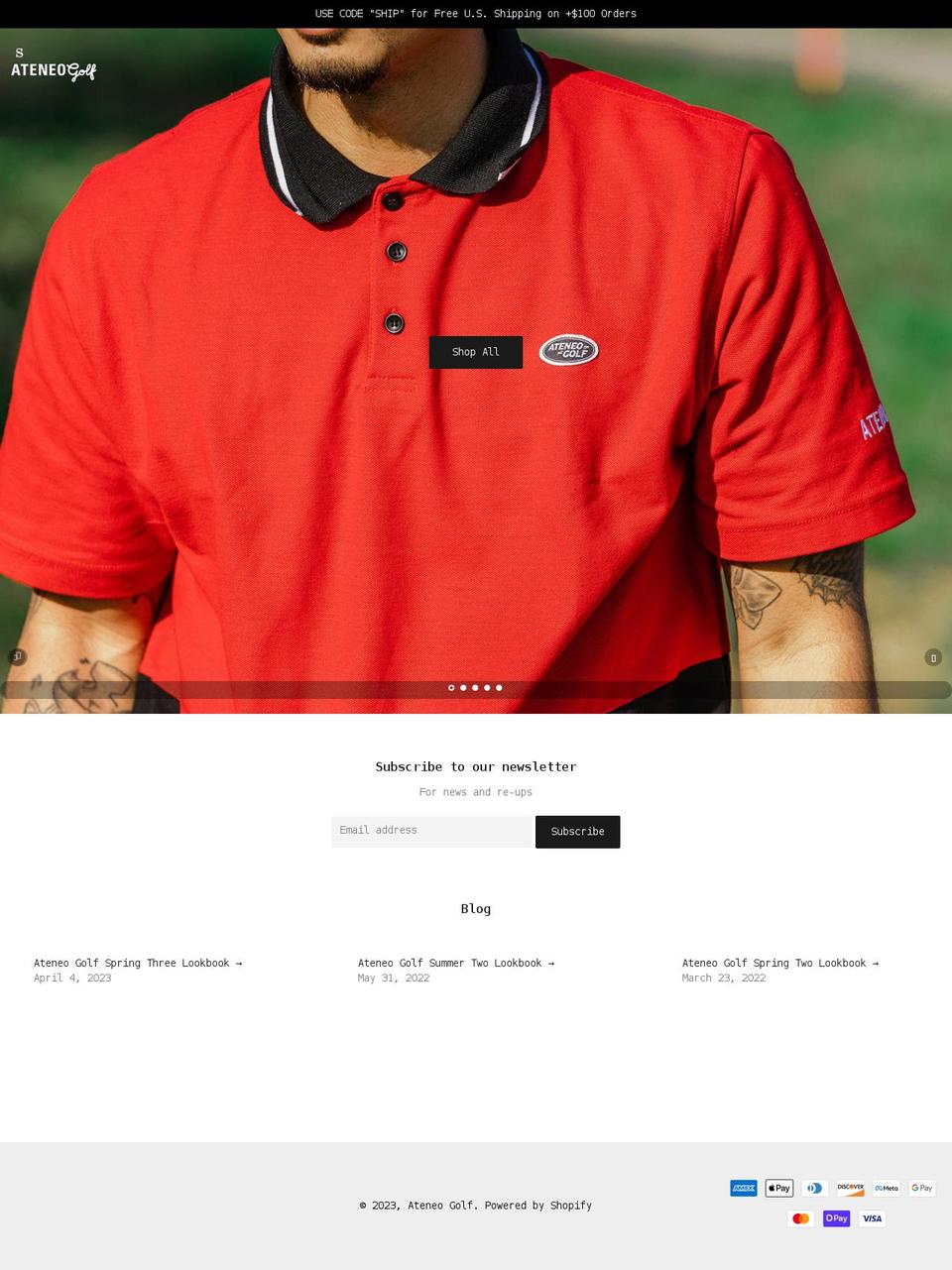 ateneo.golf shopify website screenshot