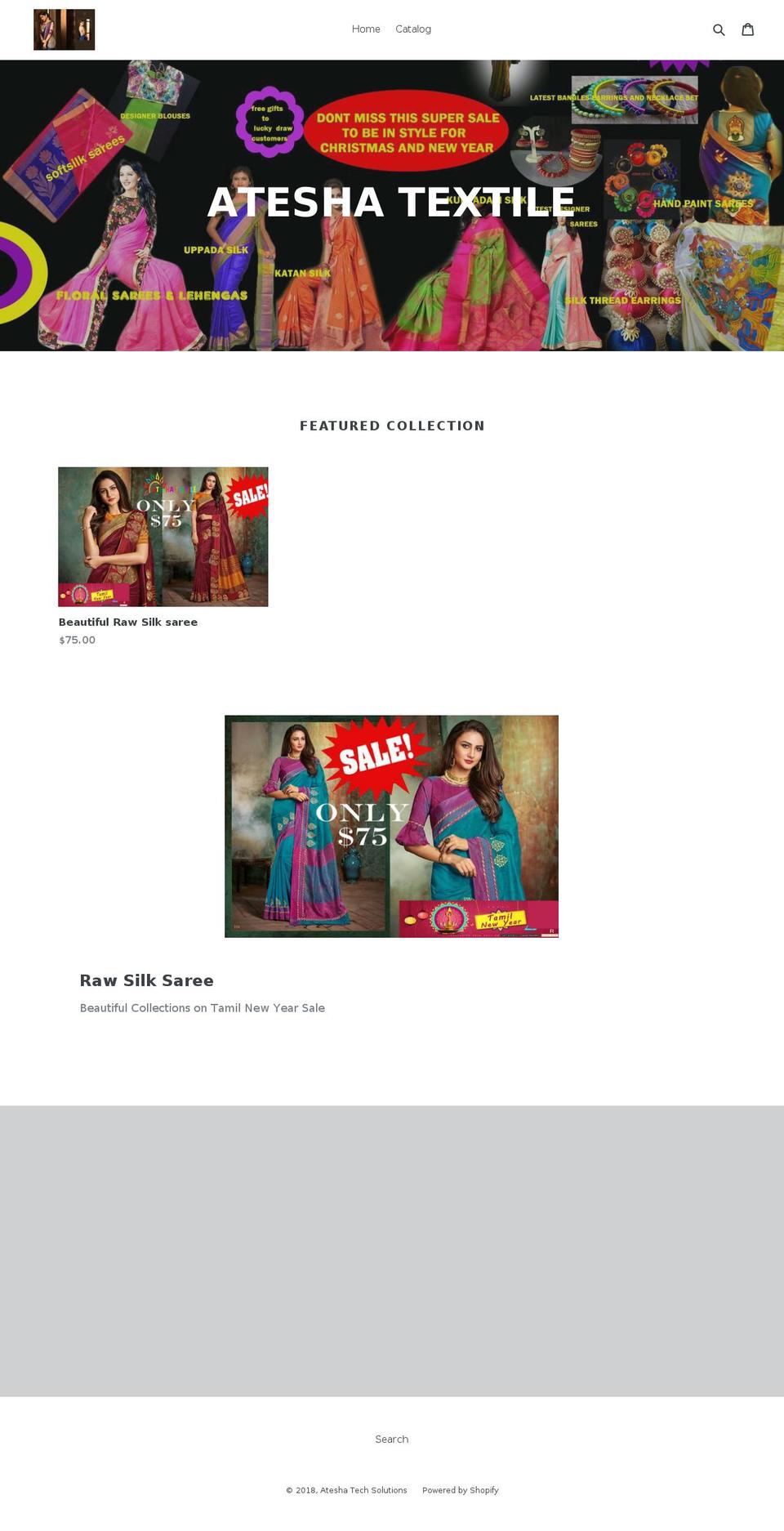 ateshatextile.com — Shopify storefront screenshot