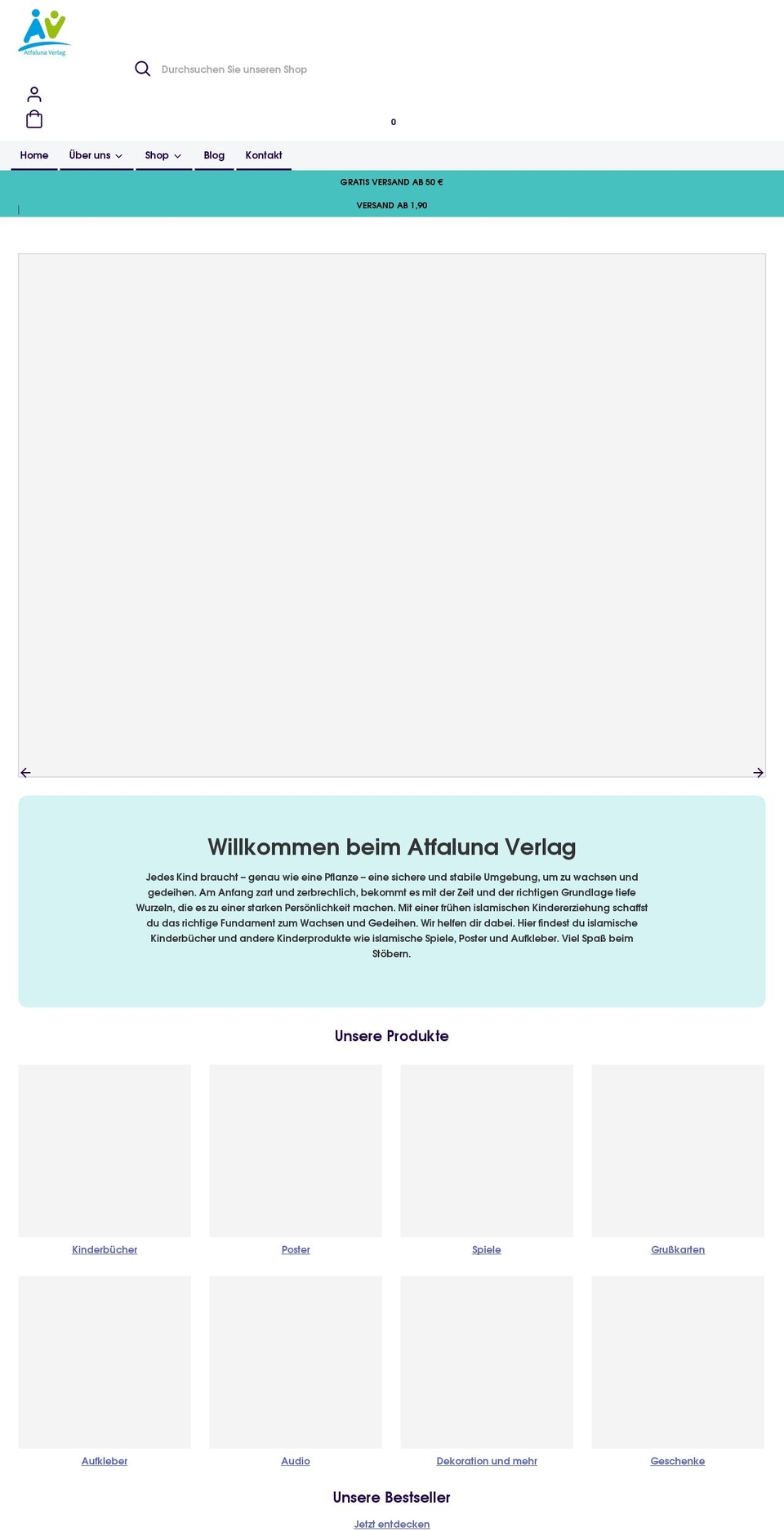 atfaluna-verlag.de shopify website screenshot