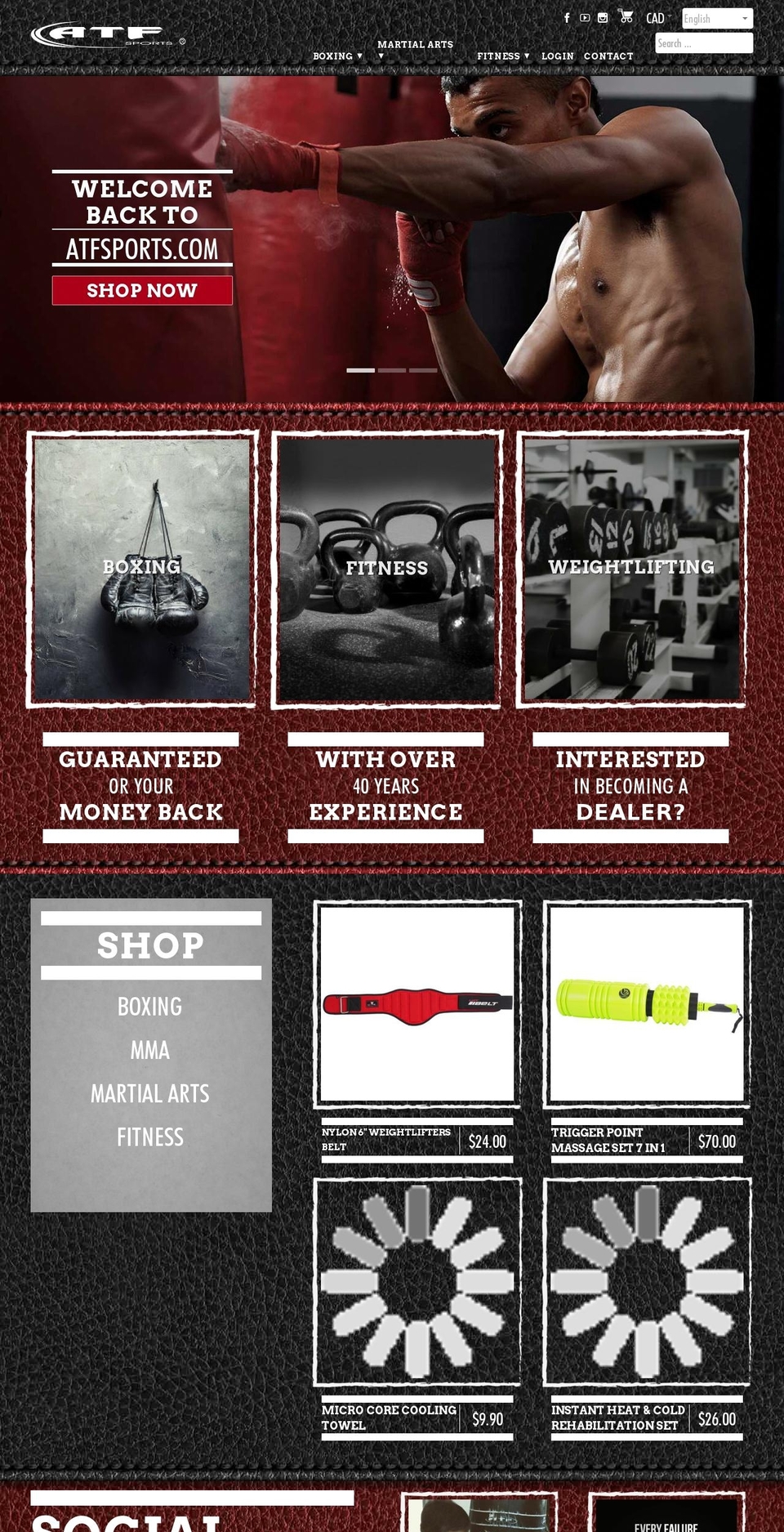atfsports.com shopify website screenshot