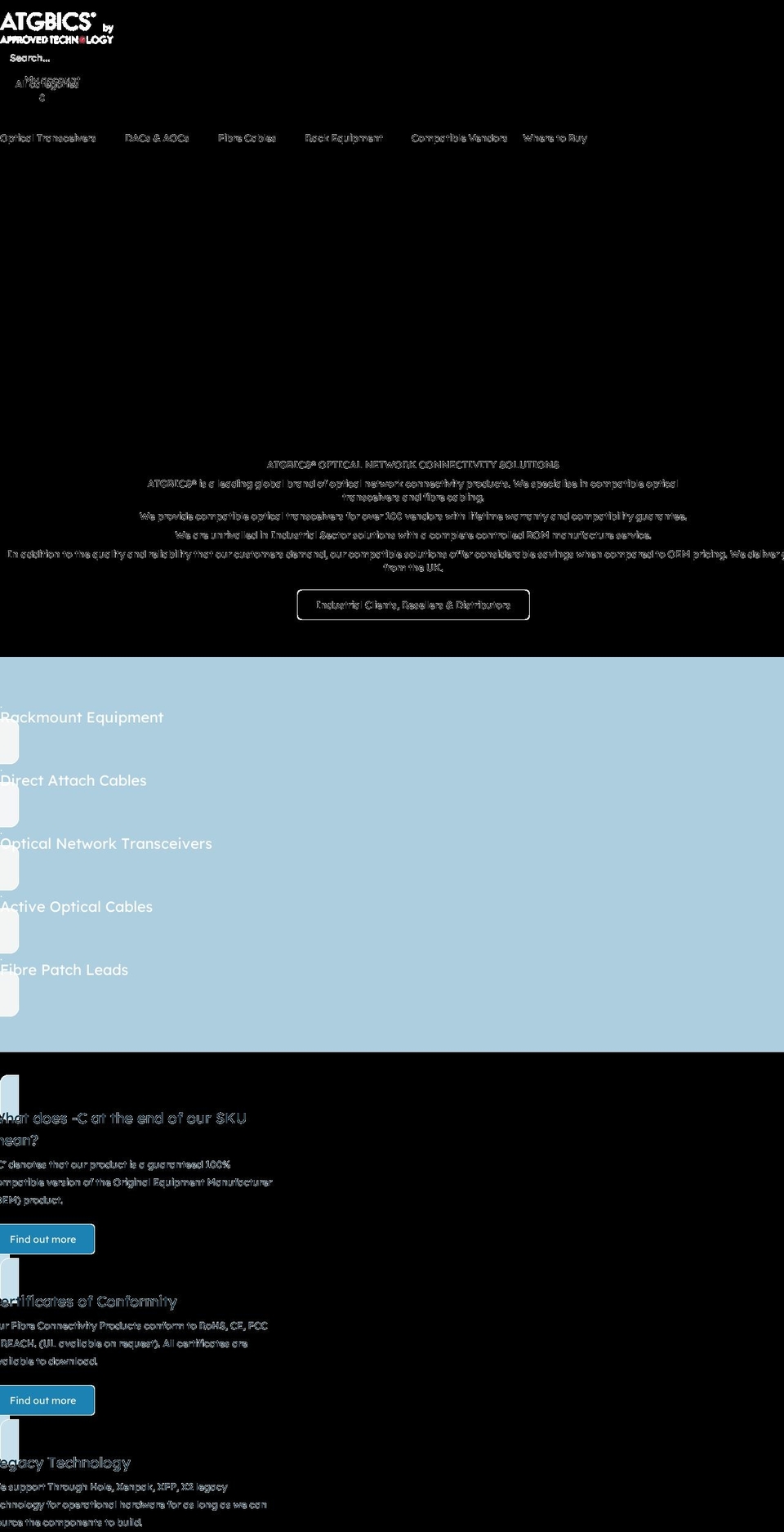 atgbics.com shopify website screenshot