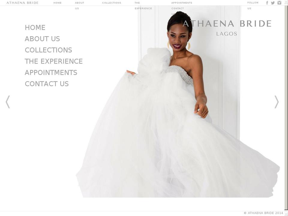 athaenabride.com shopify website screenshot