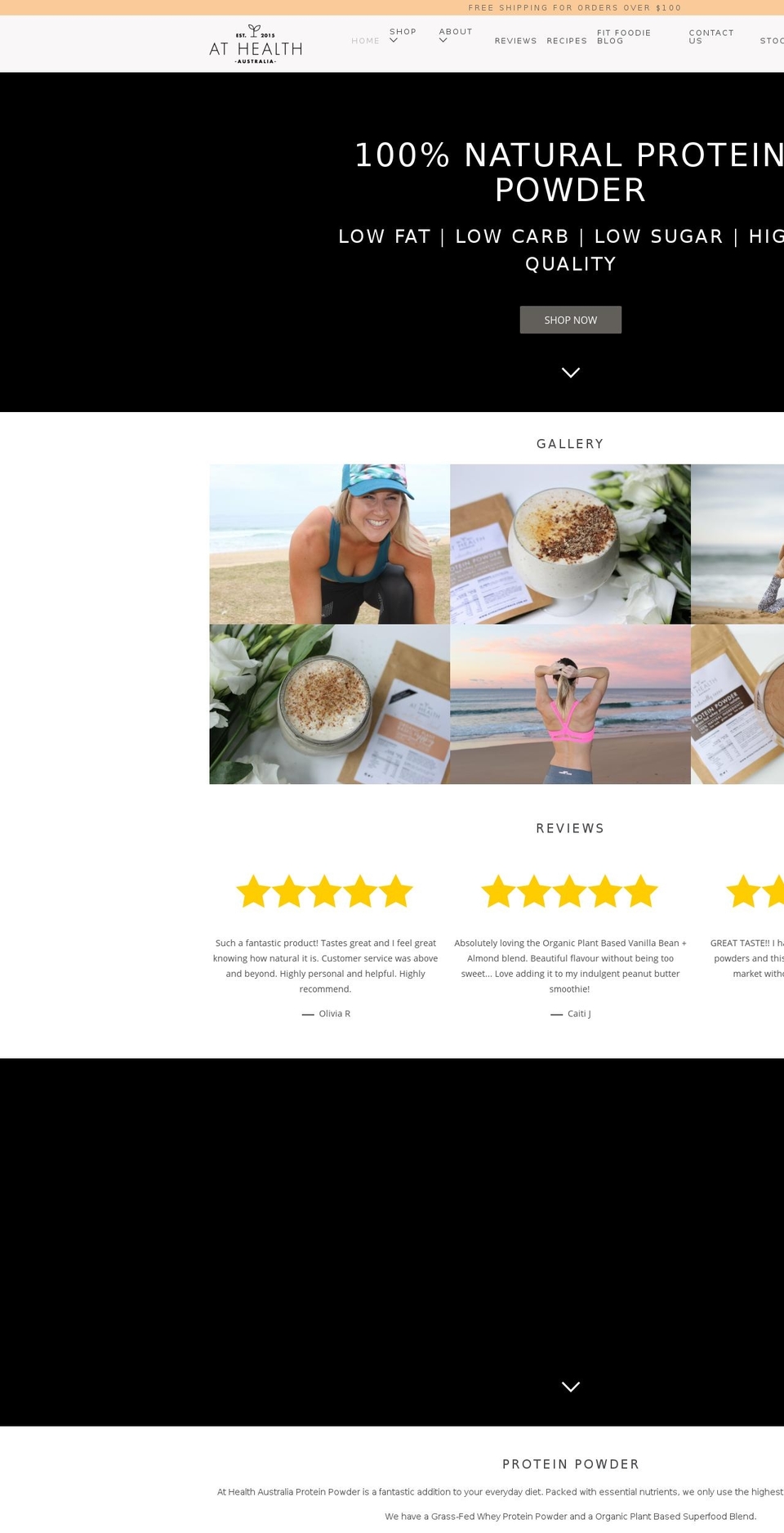athealthaustralia.com.au shopify website screenshot