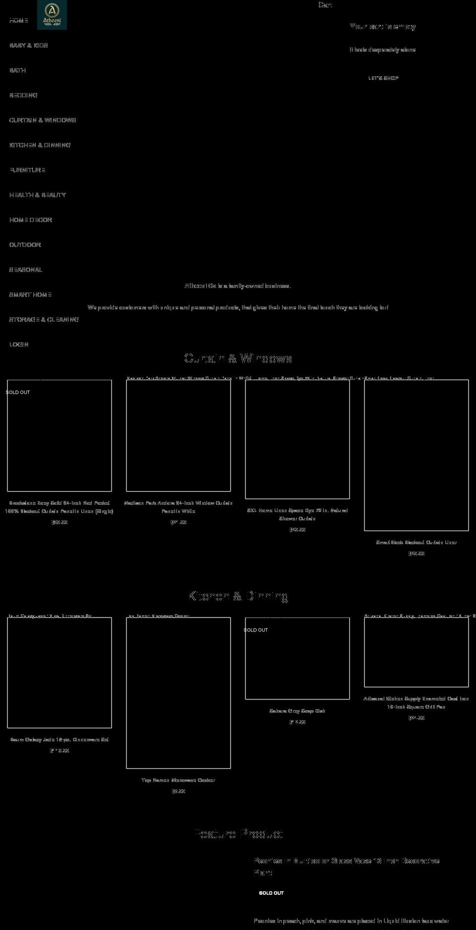 atheeni.com shopify website screenshot