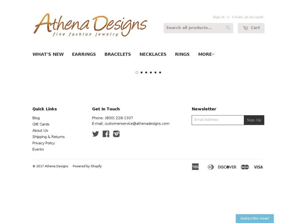 Most Updated Shopify theme site example athenadesigns.com