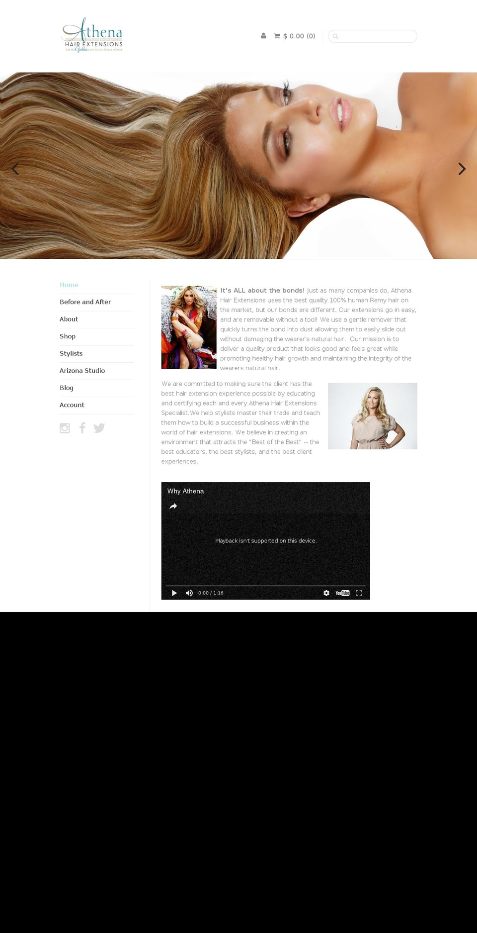 Sugar Shopify theme site example athenahairextensions.com