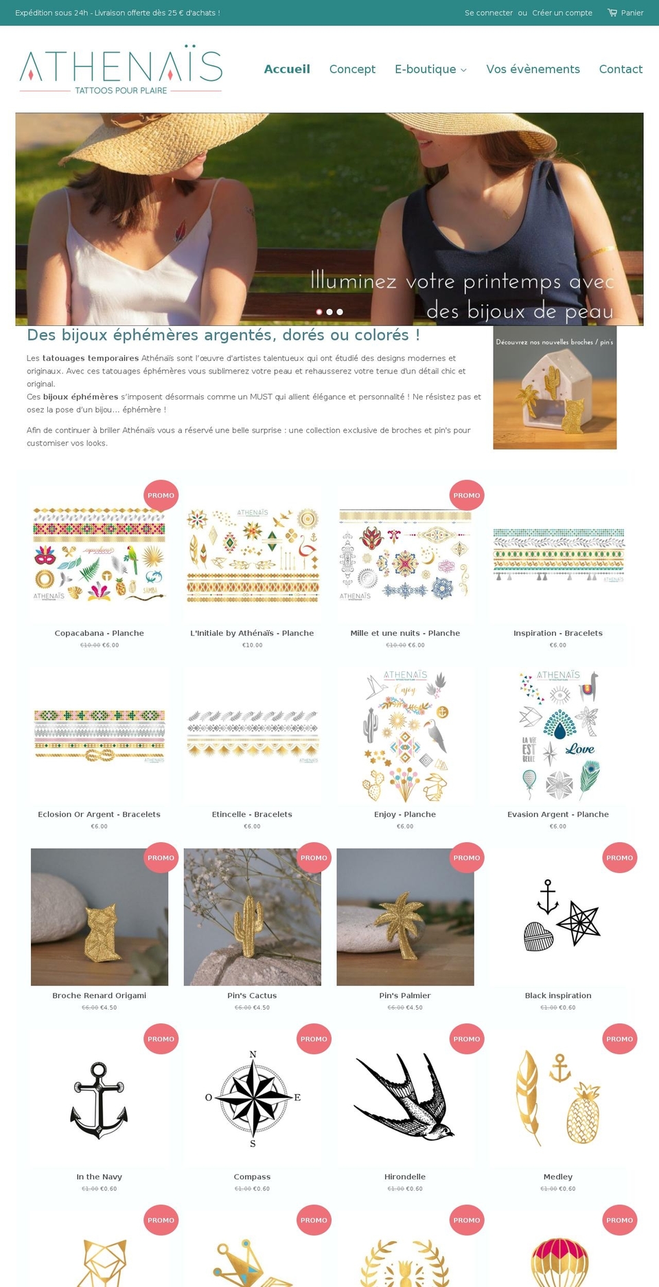 athenais-tatouage.com — Shopify storefront screenshot