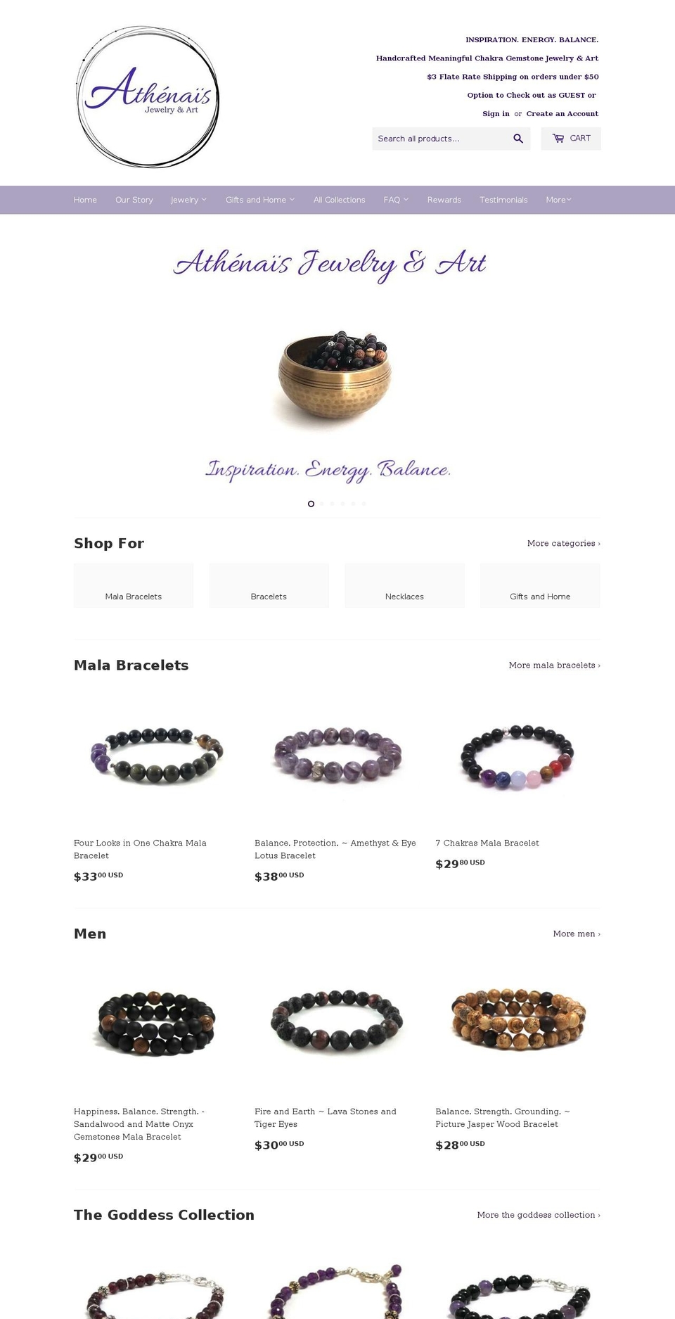 athenaisjewelry.com shopify website screenshot
