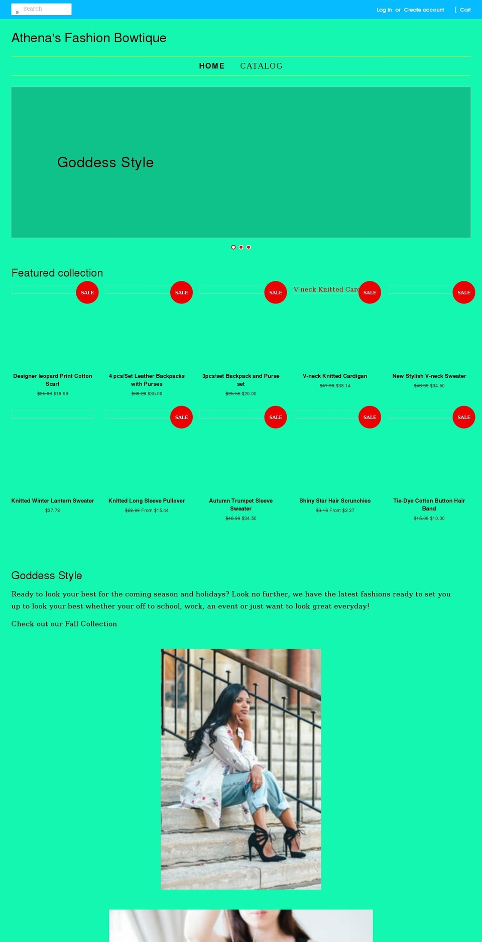 athenasbowtique.com shopify website screenshot