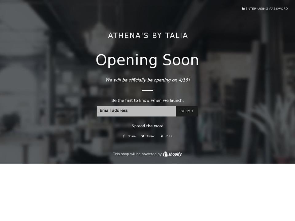 athenasbytalia.com shopify website screenshot