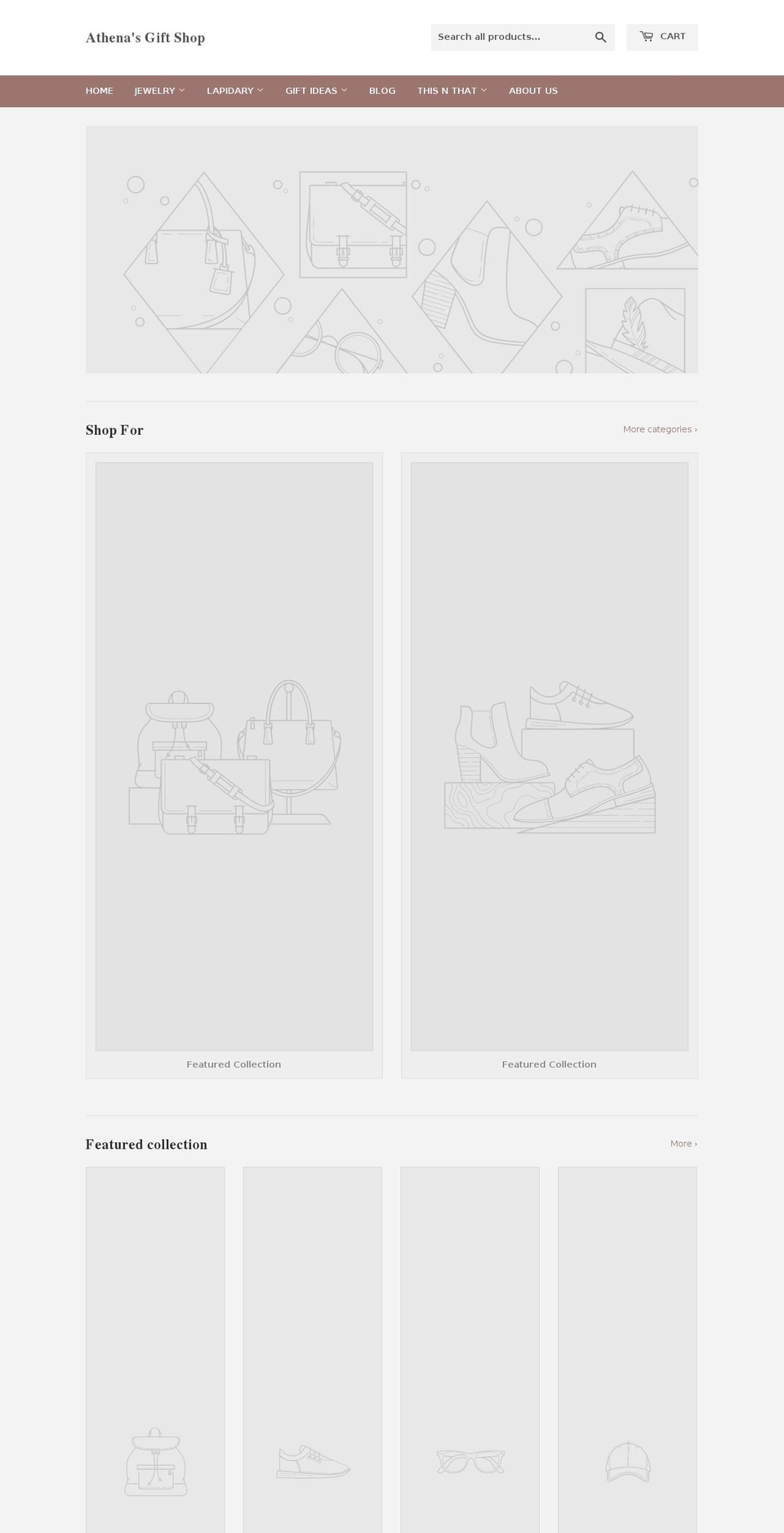 athenasgiftshop.com — Shopify storefront screenshot