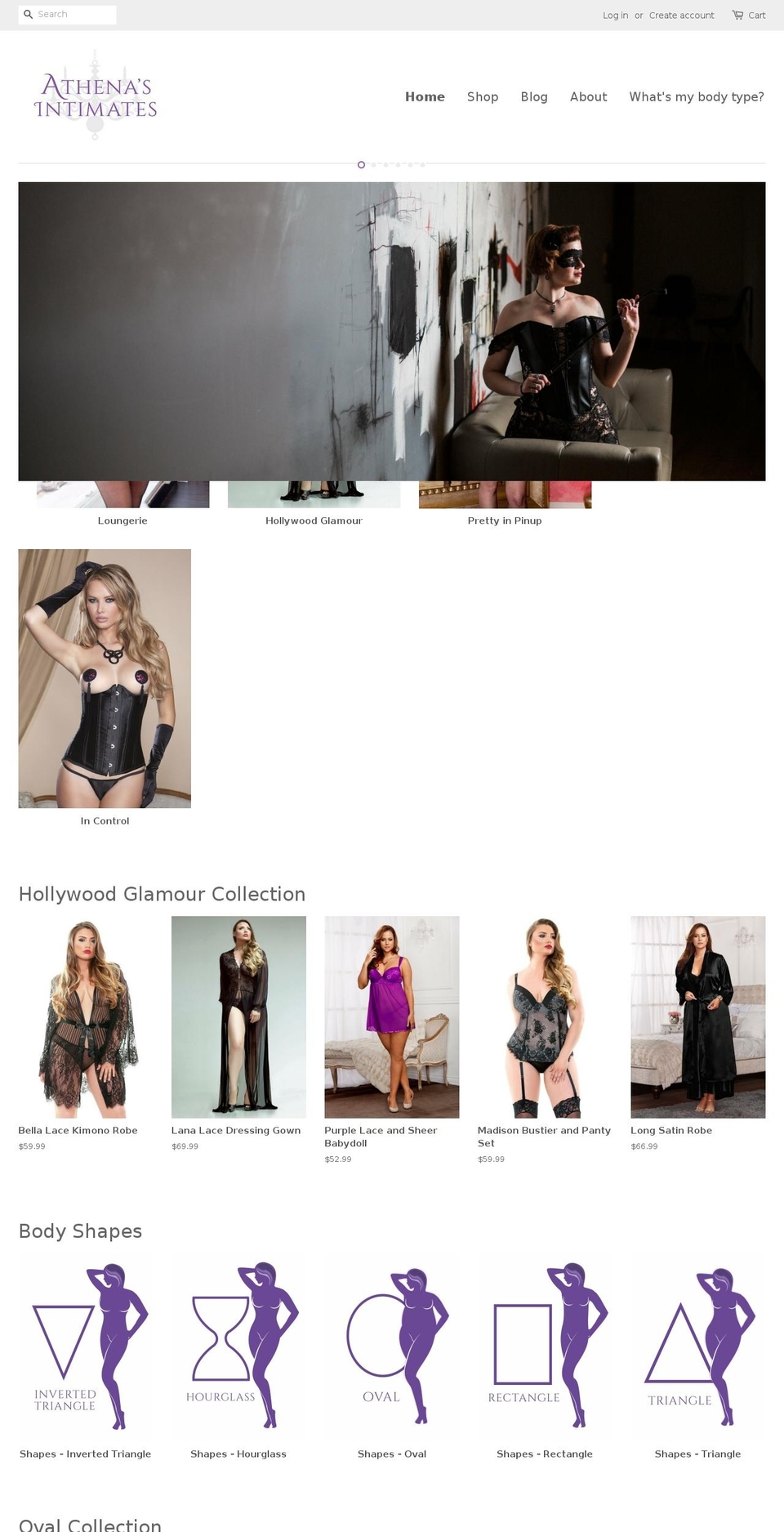 athenasintimates.com shopify website screenshot