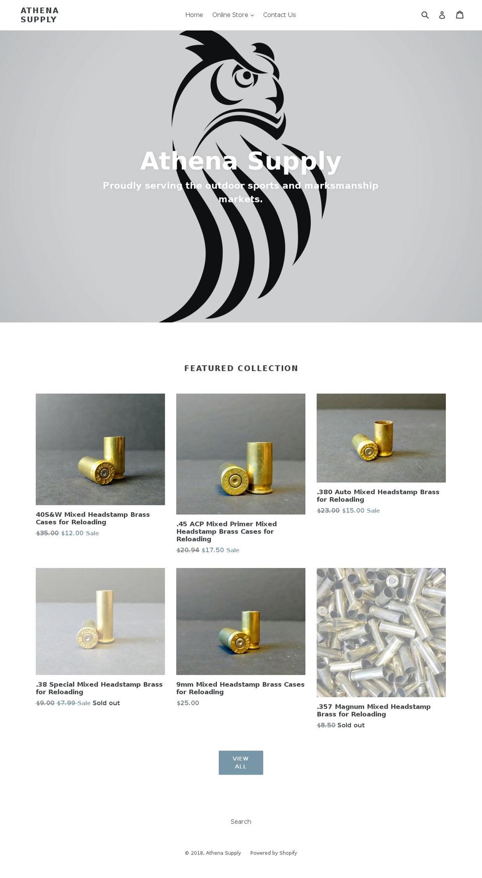 athenasupply.com shopify website screenshot