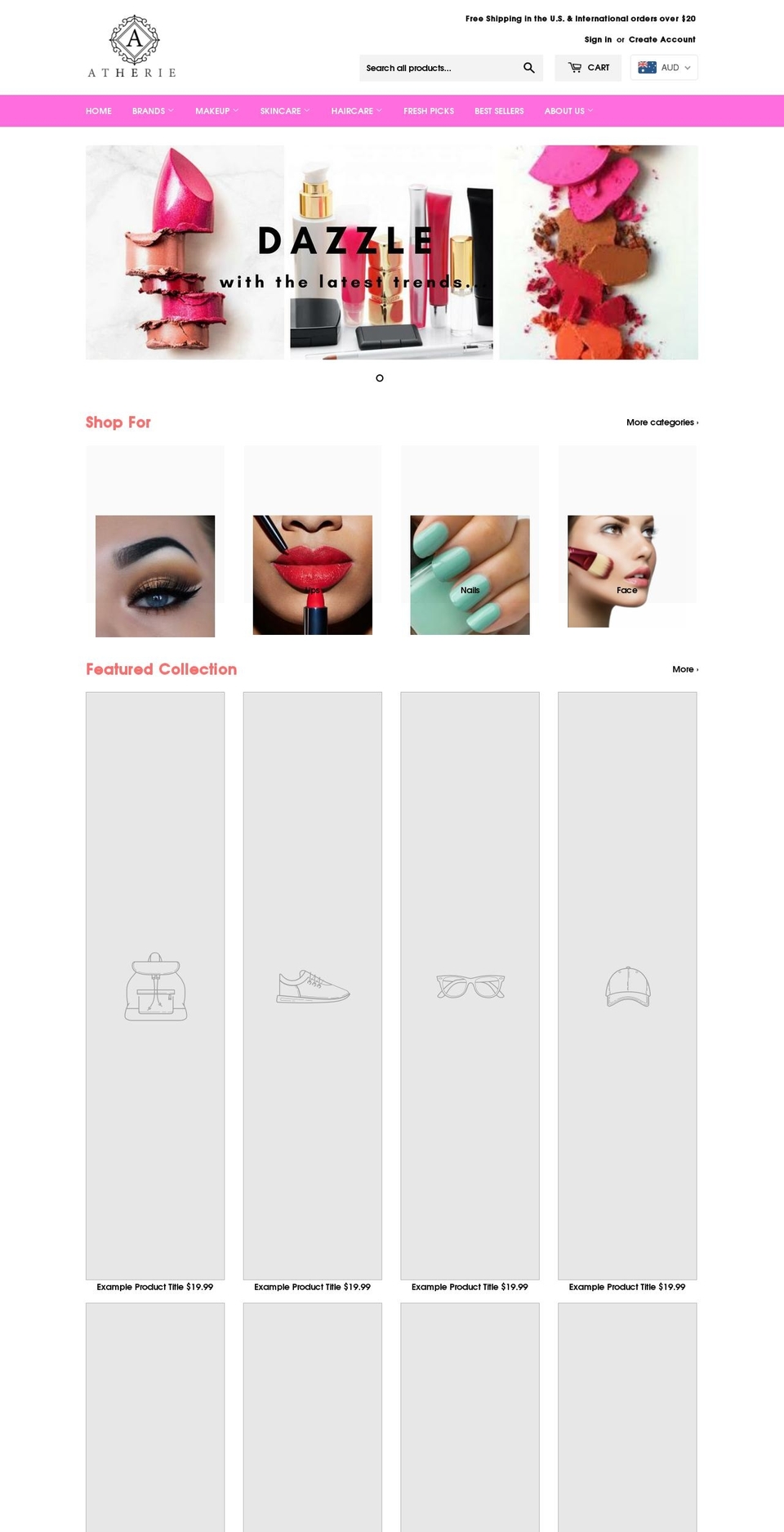 atherie.com — Shopify storefront screenshot