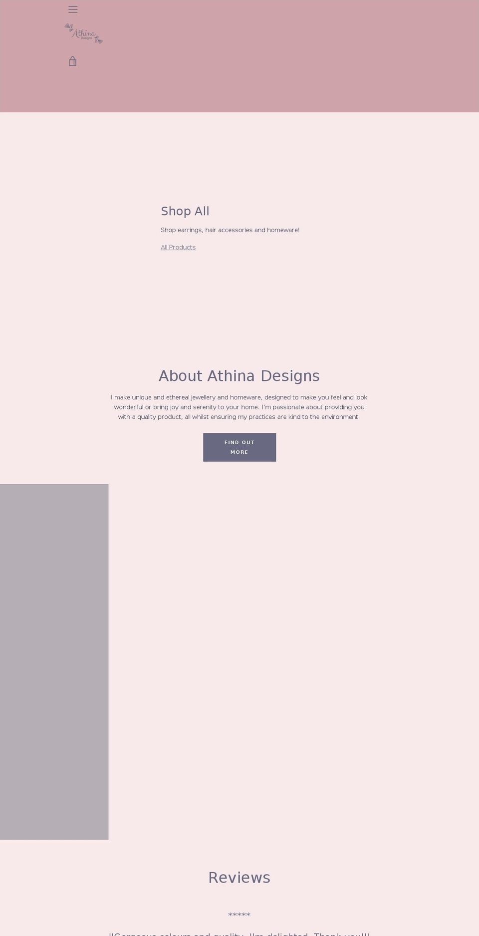 athinadesigns.co.uk shopify website screenshot