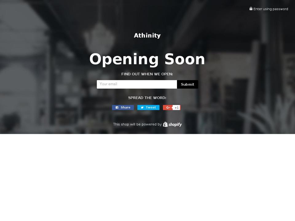 athinity.com shopify website screenshot