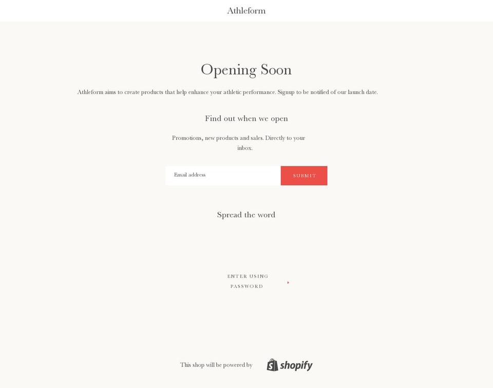athleform.com — Shopify storefront screenshot