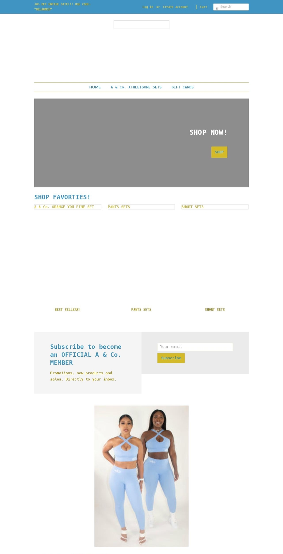 athleisureboutique.com shopify website screenshot