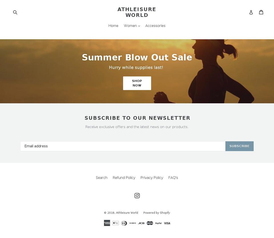 athleisureworlds.com — Shopify storefront screenshot