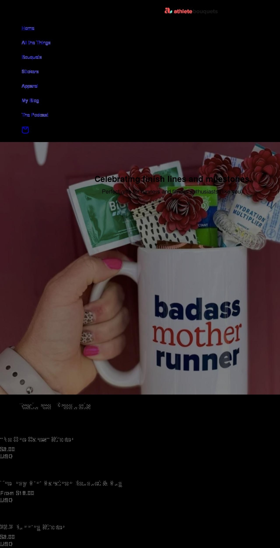 athletebouquets.com shopify website screenshot