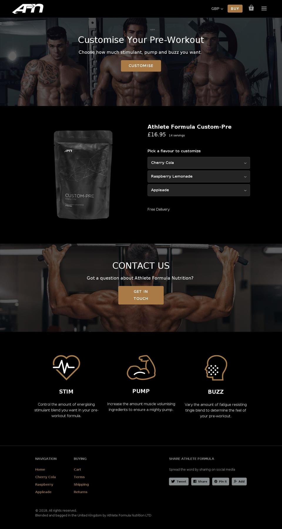 athleteformula.com — Shopify storefront screenshot