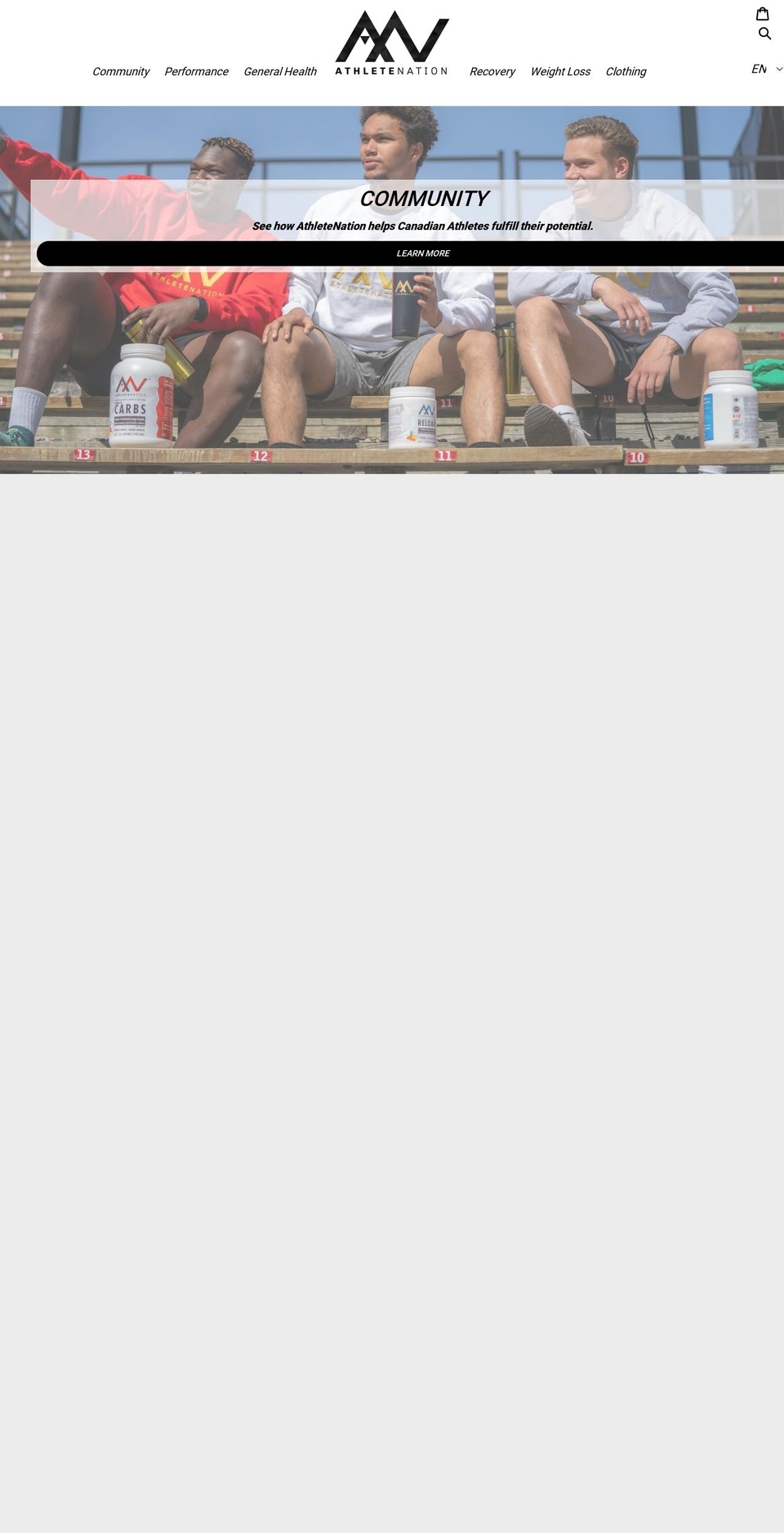 athletenation.ca shopify website screenshot