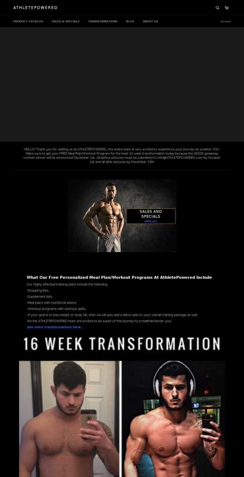 athletepowered.com — Shopify storefront screenshot