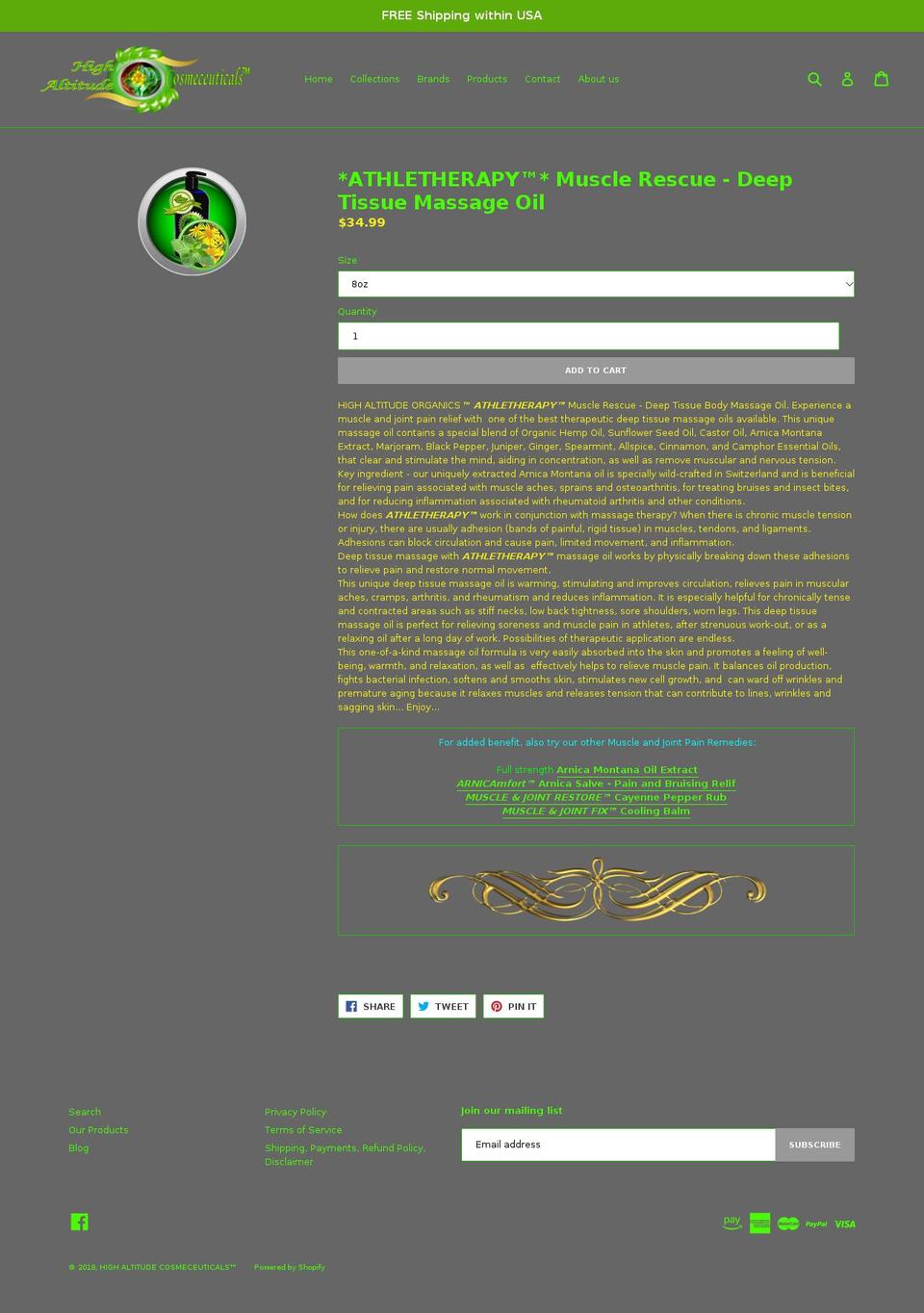 athletherapy.com — Shopify storefront screenshot