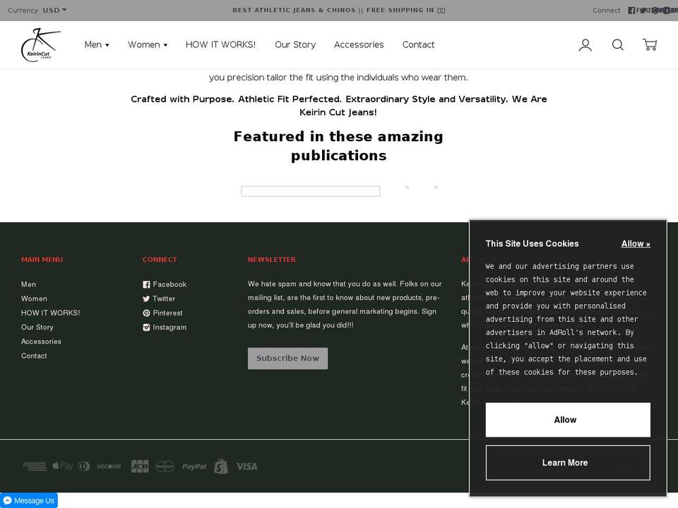 athleticdenim.com — Shopify storefront screenshot
