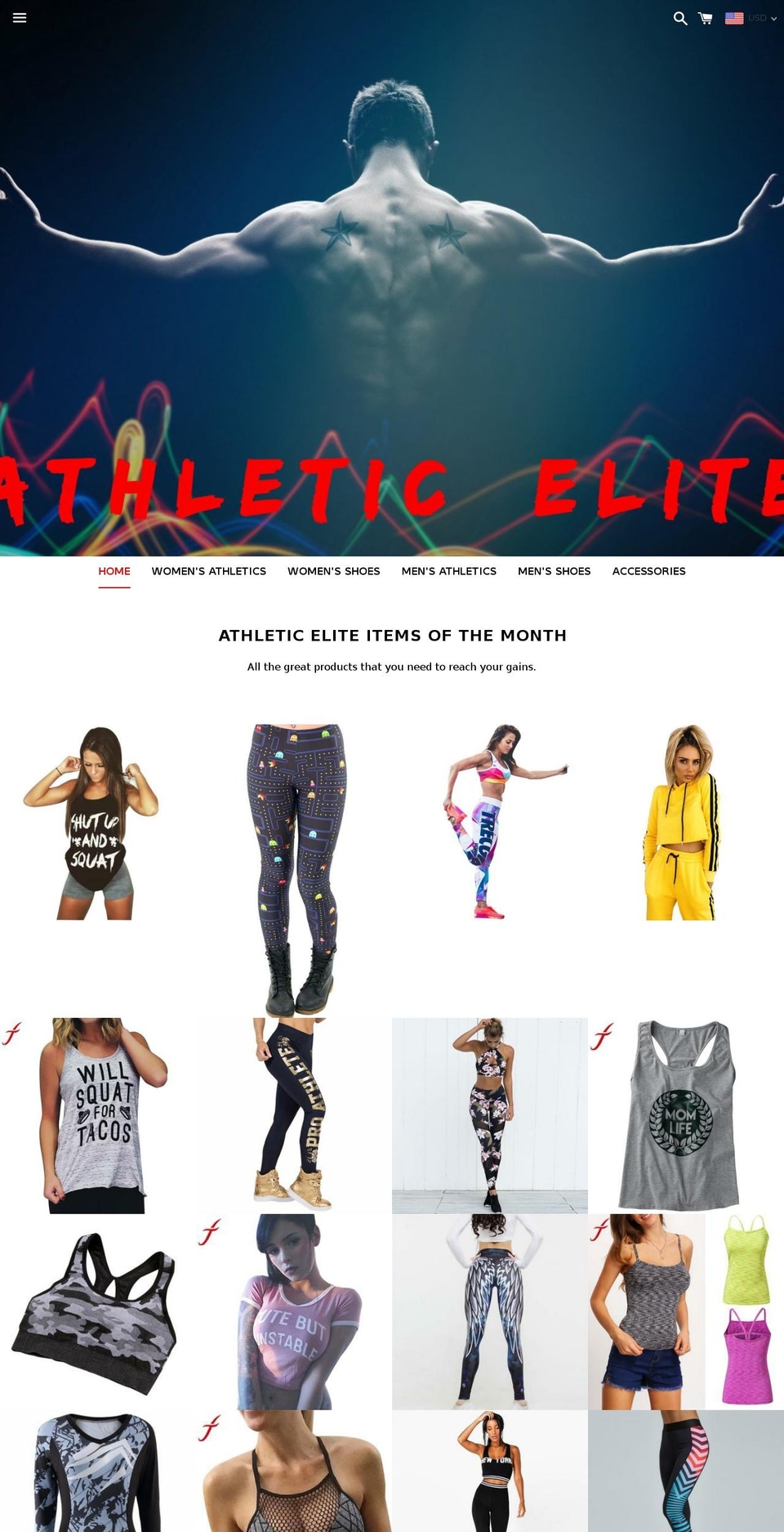 athleticelite.org shopify website screenshot