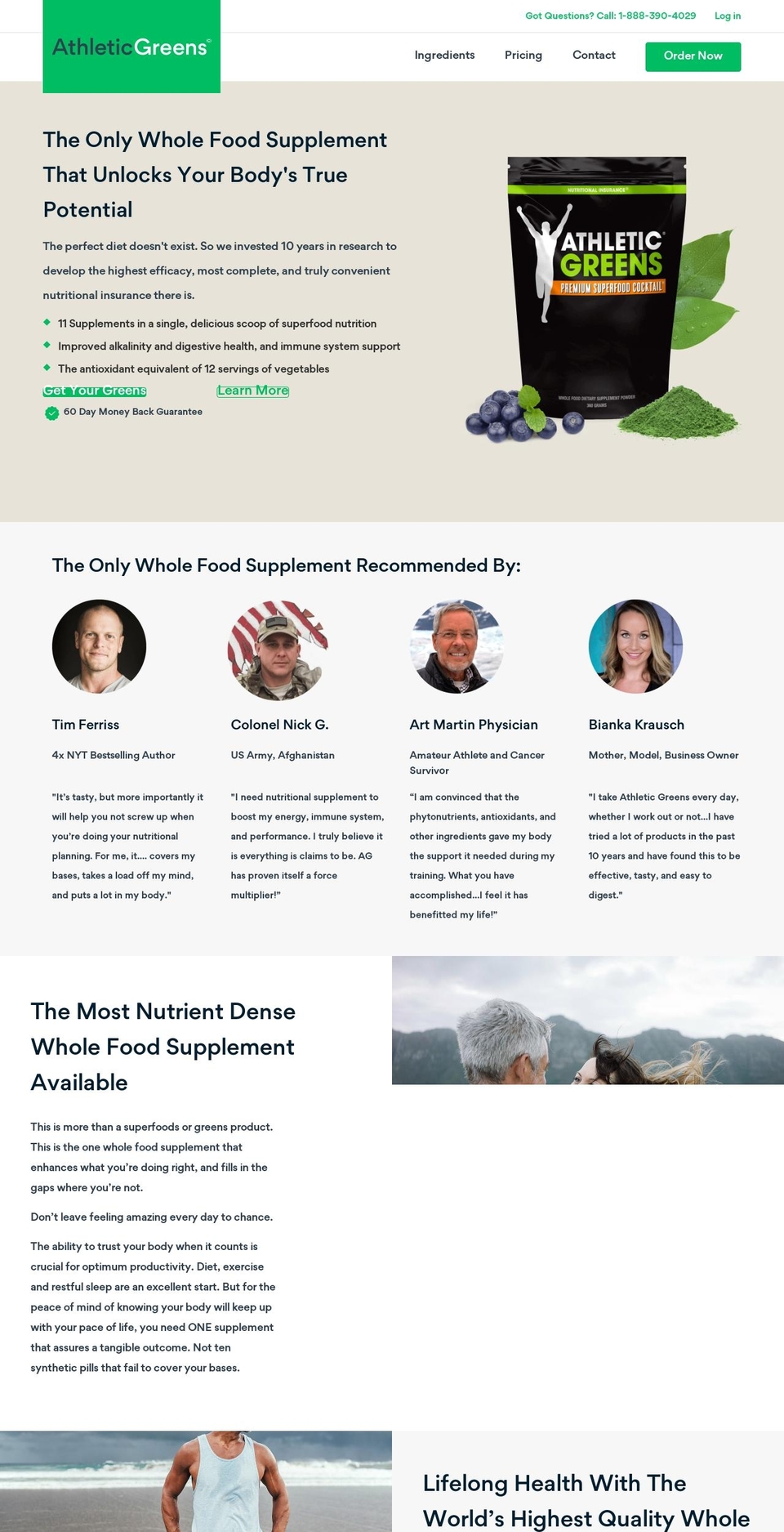 athleticgreens.com shopify website screenshot