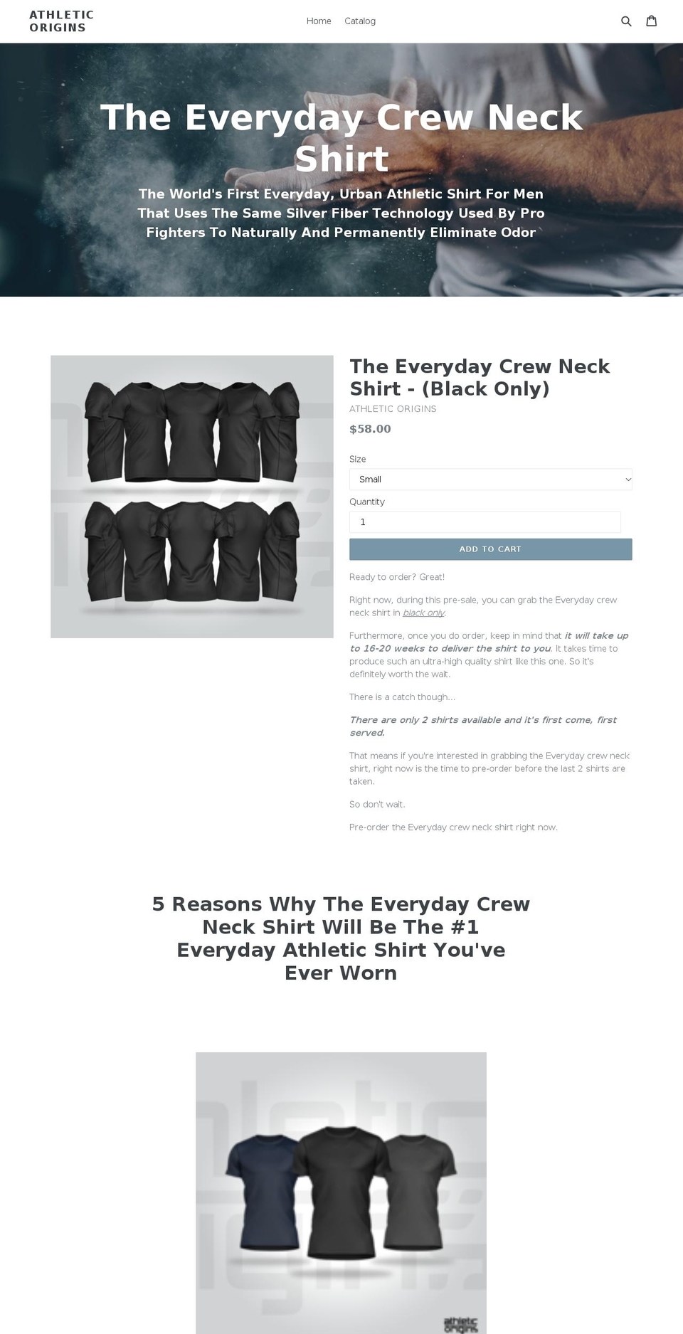 athleticorigins.com — Shopify storefront screenshot