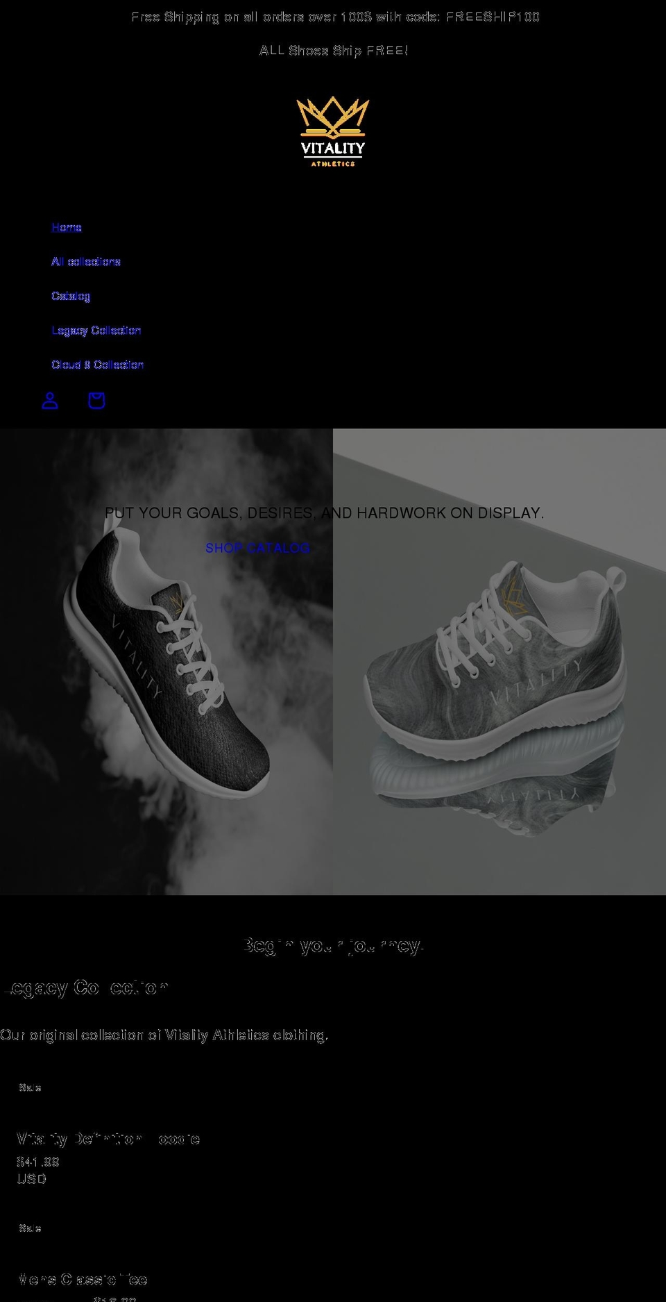 athleticvitality.com shopify website screenshot