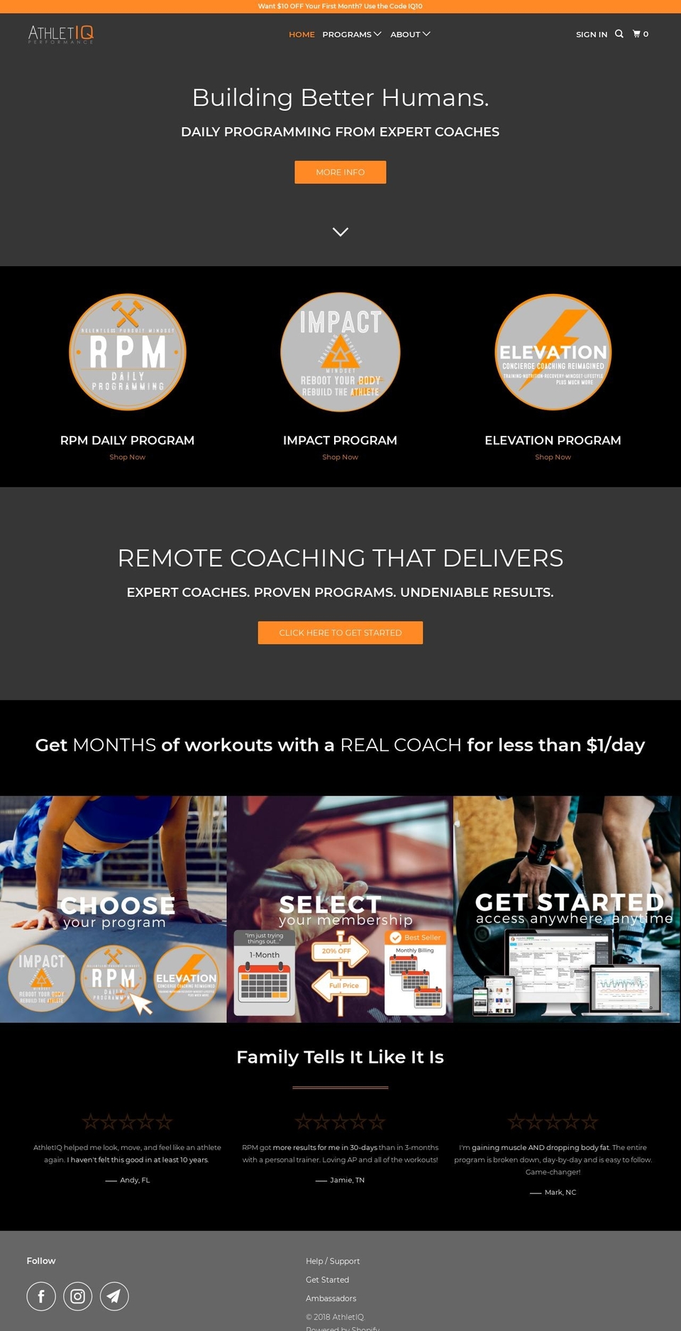 athletiqperformance.com shopify website screenshot